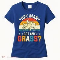 Hey Man Got Any Grass Farm Animal Pun Goat  Women's T-Shirt thumb 0
