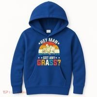 Hey Man Got Any Grass Farm Animal Pun Goat  Kids Hoodie thumb 0