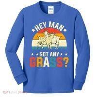 Hey Man Got Any Grass Farm Animal Pun Goat  Kids Long Sleeve Shirt thumb 0