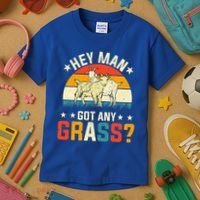 Hey Man Got Any Grass Farm Animal Pun Goat  Kids T-Shirt thumb 3