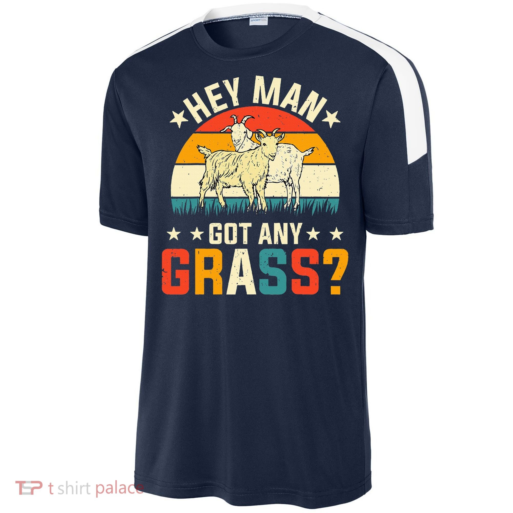 Hey Man Got Any Grass Farm Animal Pun Goat  Sport-Tek Competitor United Soccer Jersey