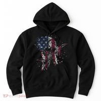 Heavy Metal Guitar Player Gifts American Flag Hoodie thumb 0