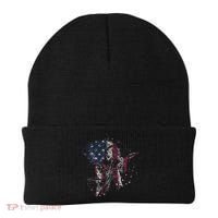 Heavy Metal Guitar Player Gifts American Flag Beanie thumb 0