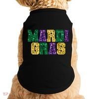 Happy Mardi Gras Carnival Fat Tuesday Fleur De Lis Doggie Tank thumb 0