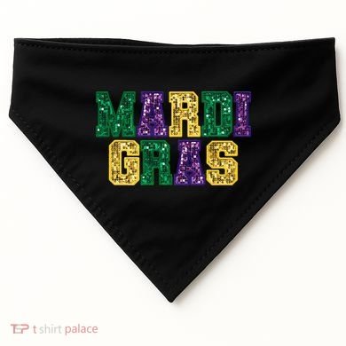 Happy Mardi Gras Carnival Fat Tuesday Fleur De Lis USA-Made Doggie Bandana