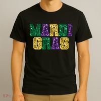 Happy Mardi Gras Carnival Fat Tuesday Fleur De Lis T-Shirt thumb 3