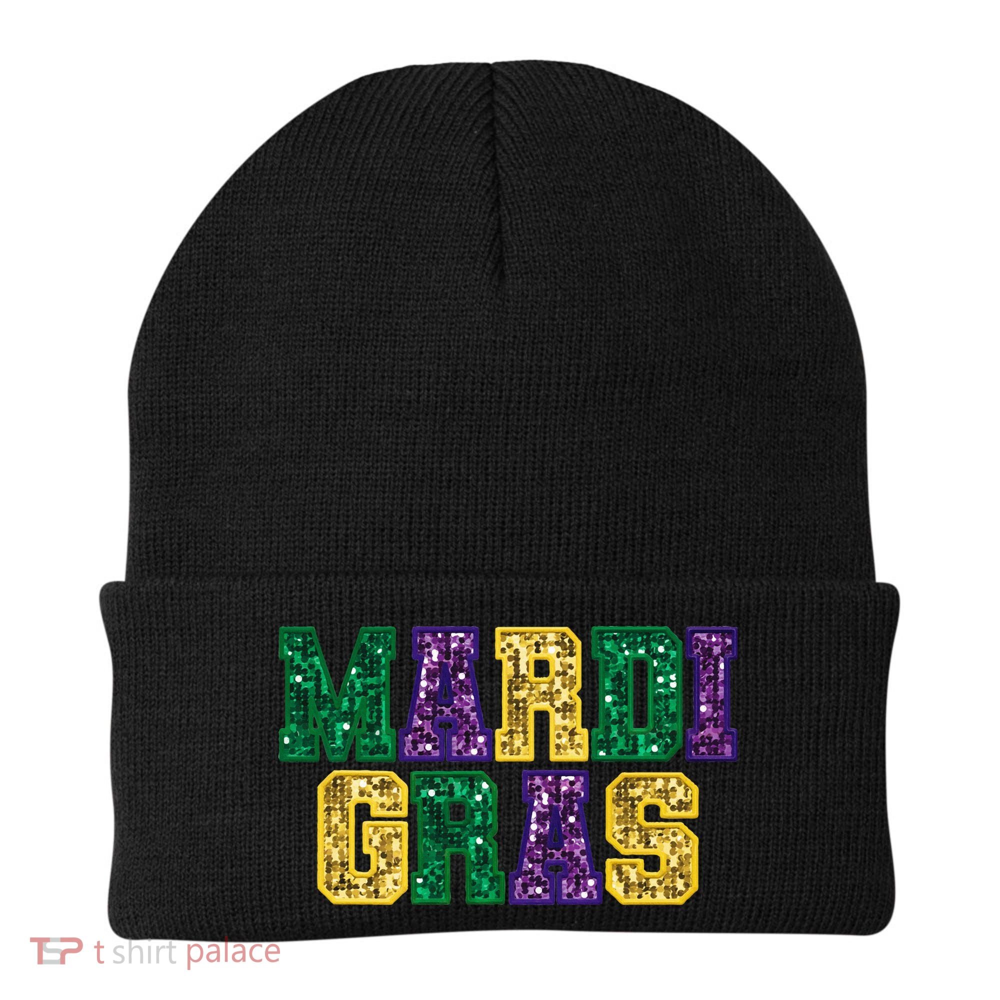Happy Mardi Gras Carnival Fat Tuesday Fleur De Lis Beanie
