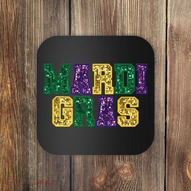 Happy Mardi Gras Carnival Fat Tuesday Fleur De Lis Coaster