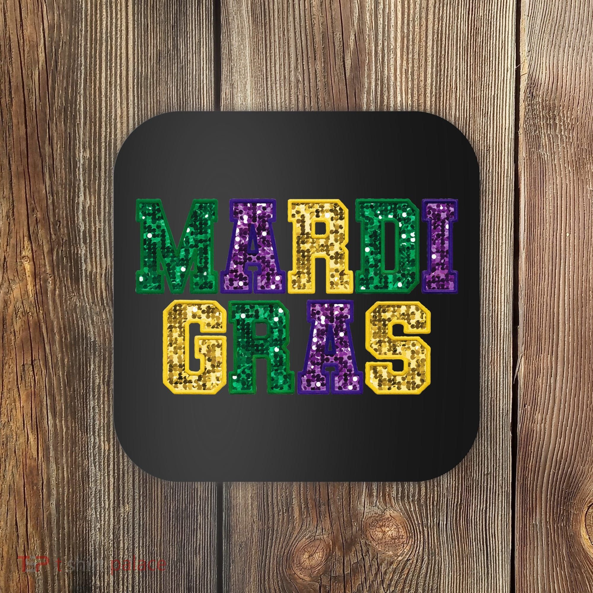 Happy Mardi Gras Carnival Fat Tuesday Fleur De Lis Coaster