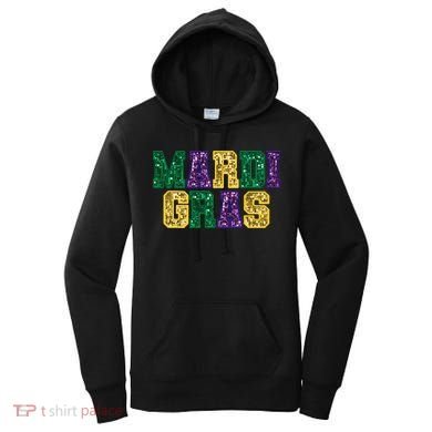 Happy Mardi Gras Carnival Fat Tuesday Fleur De Lis Women's Hoodie