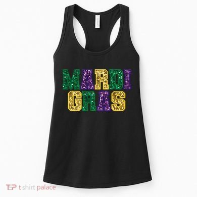 Happy Mardi Gras Carnival Fat Tuesday Fleur De Lis Women's Tank Top