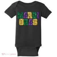 Happy Mardi Gras Carnival Fat Tuesday Fleur De Lis Baby Bodysuit thumb 0