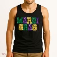 Happy Mardi Gras Carnival Fat Tuesday Fleur De Lis Tank Top thumb 3
