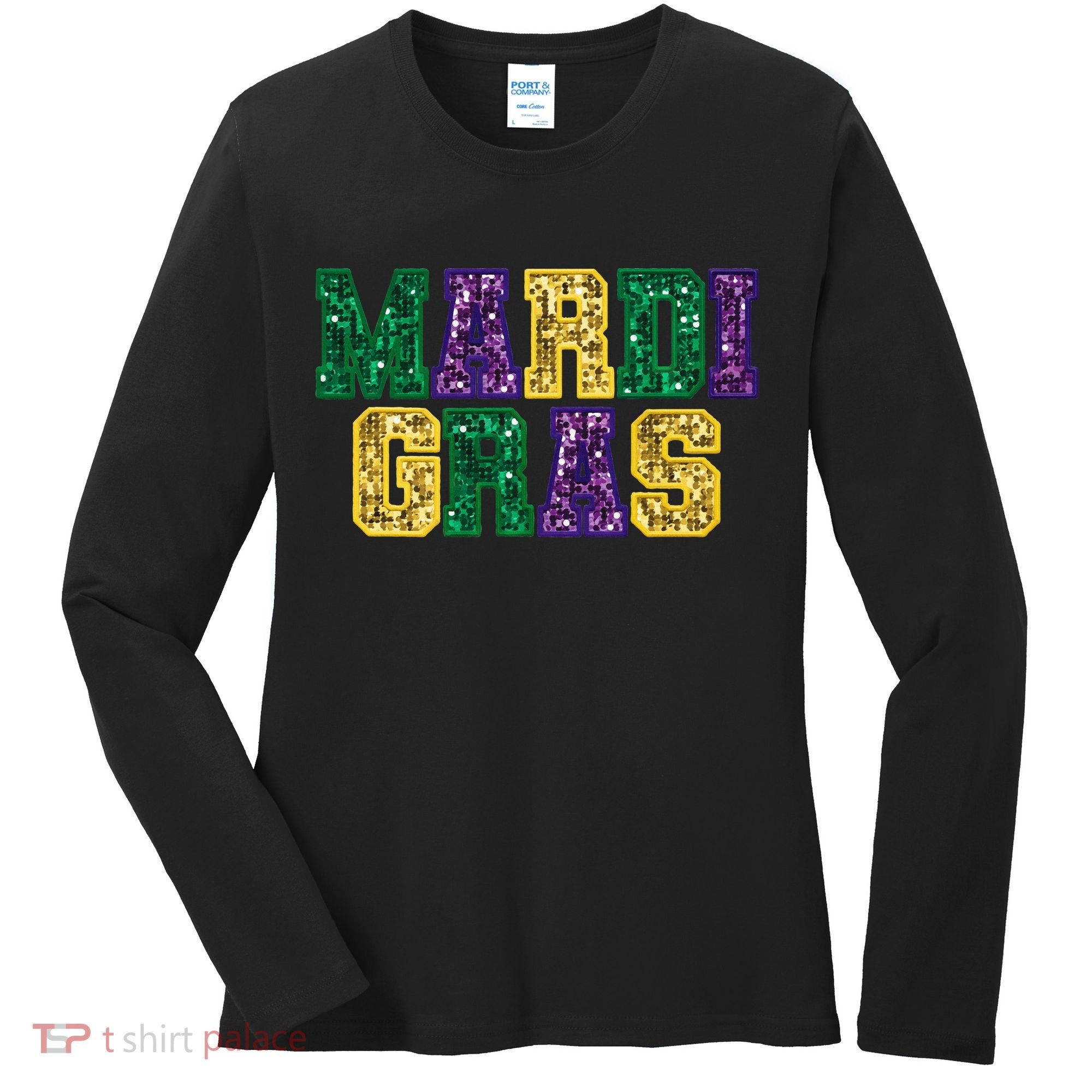 Happy Mardi Gras Carnival Fat Tuesday Fleur De Lis Women's Long Sleeve Shirt