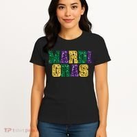 Happy Mardi Gras Carnival Fat Tuesday Fleur De Lis Women's T-Shirt thumb 4