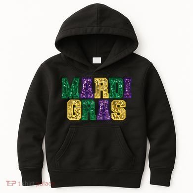 Happy Mardi Gras Carnival Fat Tuesday Fleur De Lis Kids Hoodie