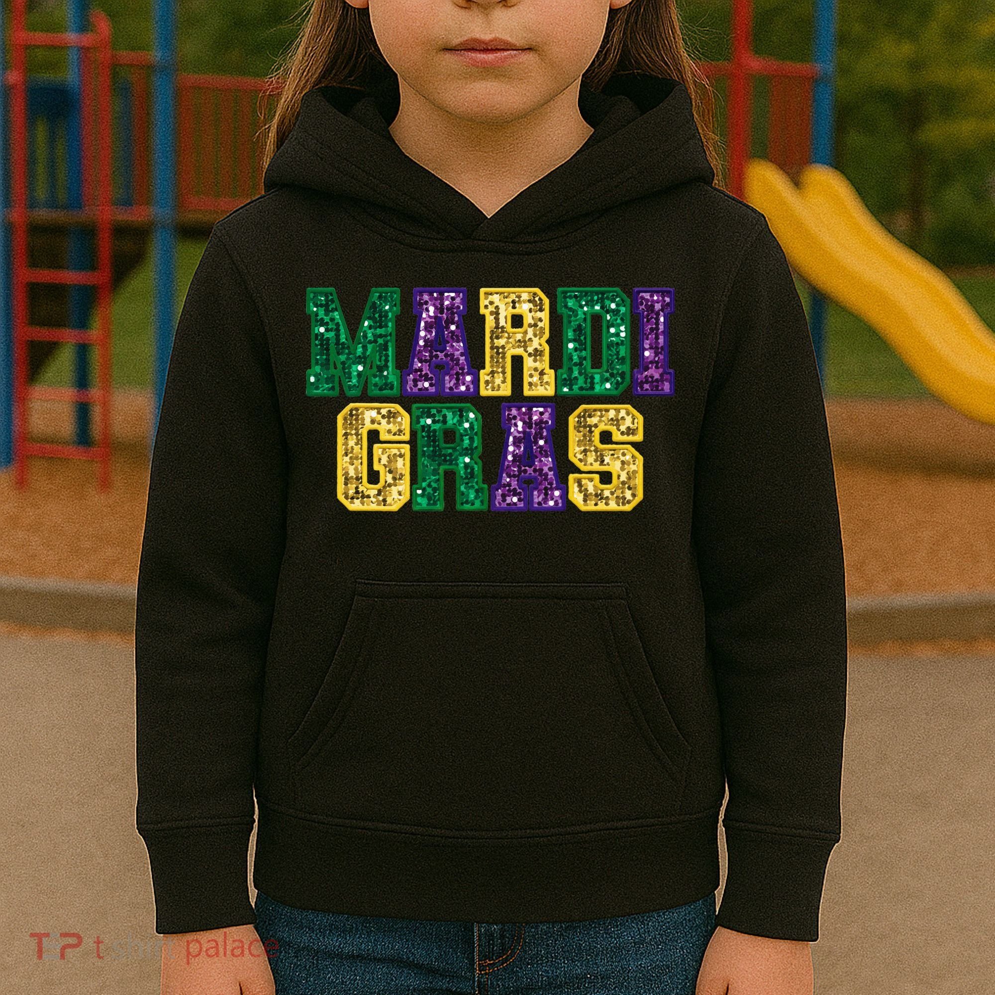 Happy Mardi Gras Carnival Fat Tuesday Fleur De Lis Kids Hoodie