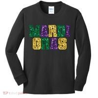 Happy Mardi Gras Carnival Fat Tuesday Fleur De Lis Kids Long Sleeve Shirt thumb 0