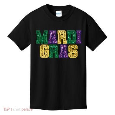 Happy Mardi Gras Carnival Fat Tuesday Fleur De Lis Kids T-Shirt