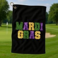 Happy Mardi Gras Carnival Shrove Tuesday Gift Golf Towel thumb 1