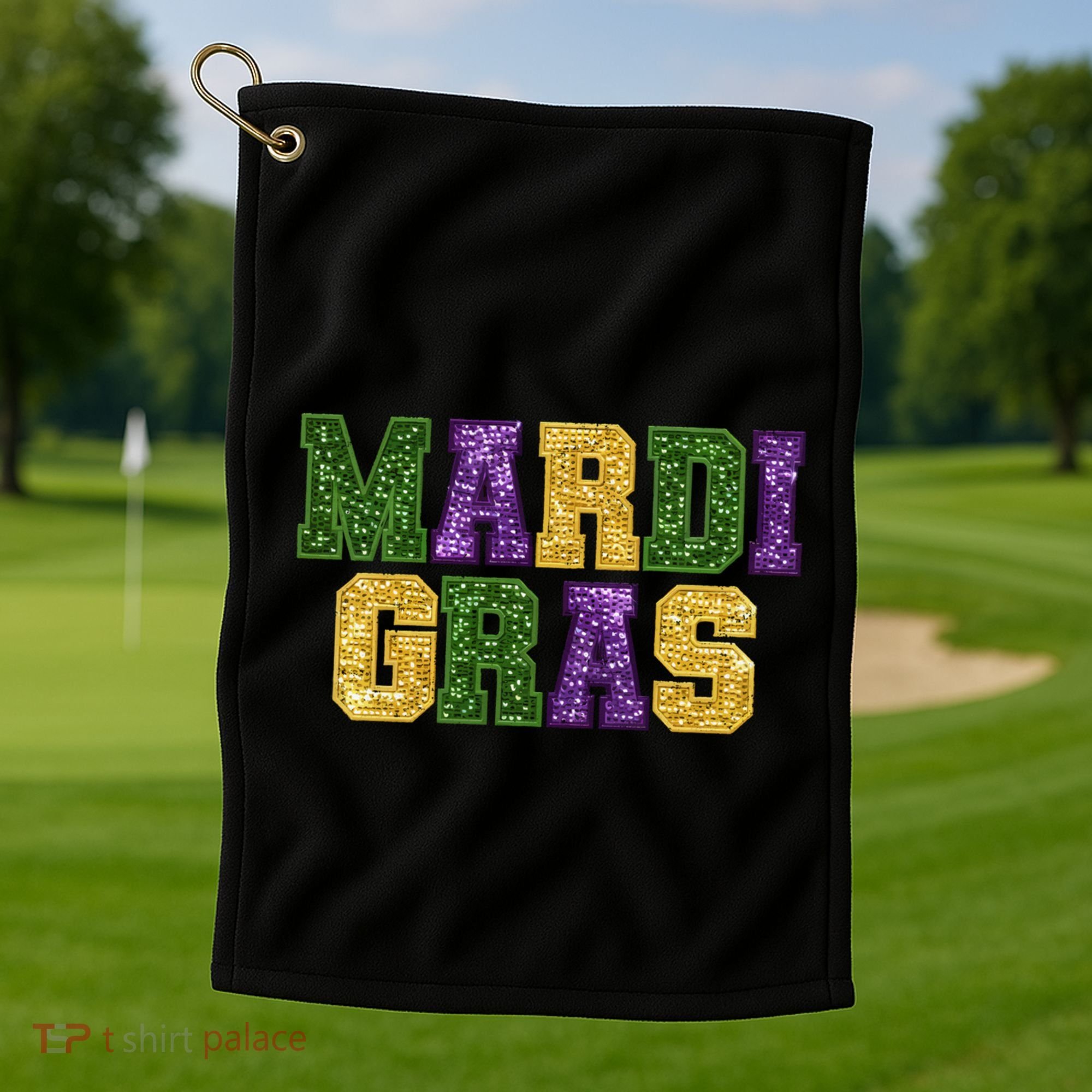 Happy Mardi Gras Carnival Shrove Tuesday Gift Golf Towel
