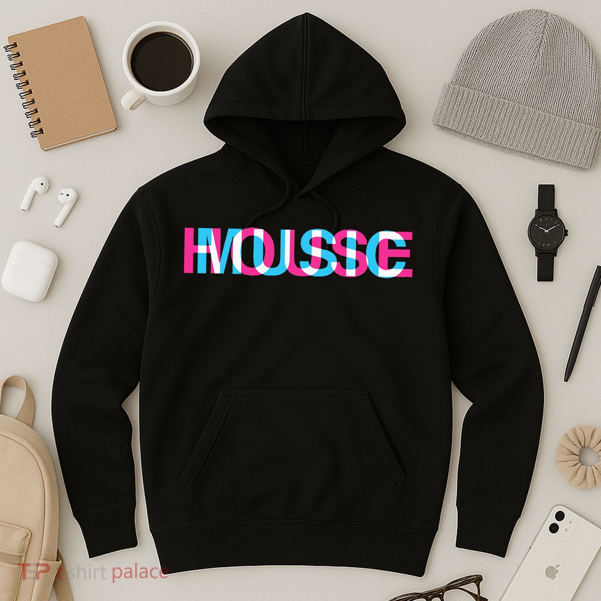 House Music Glitch Optical Illusion EDM Rave DJ Hoodie