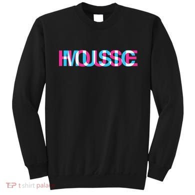 House Music Glitch Optical Illusion EDM Rave DJ Sweatshirt