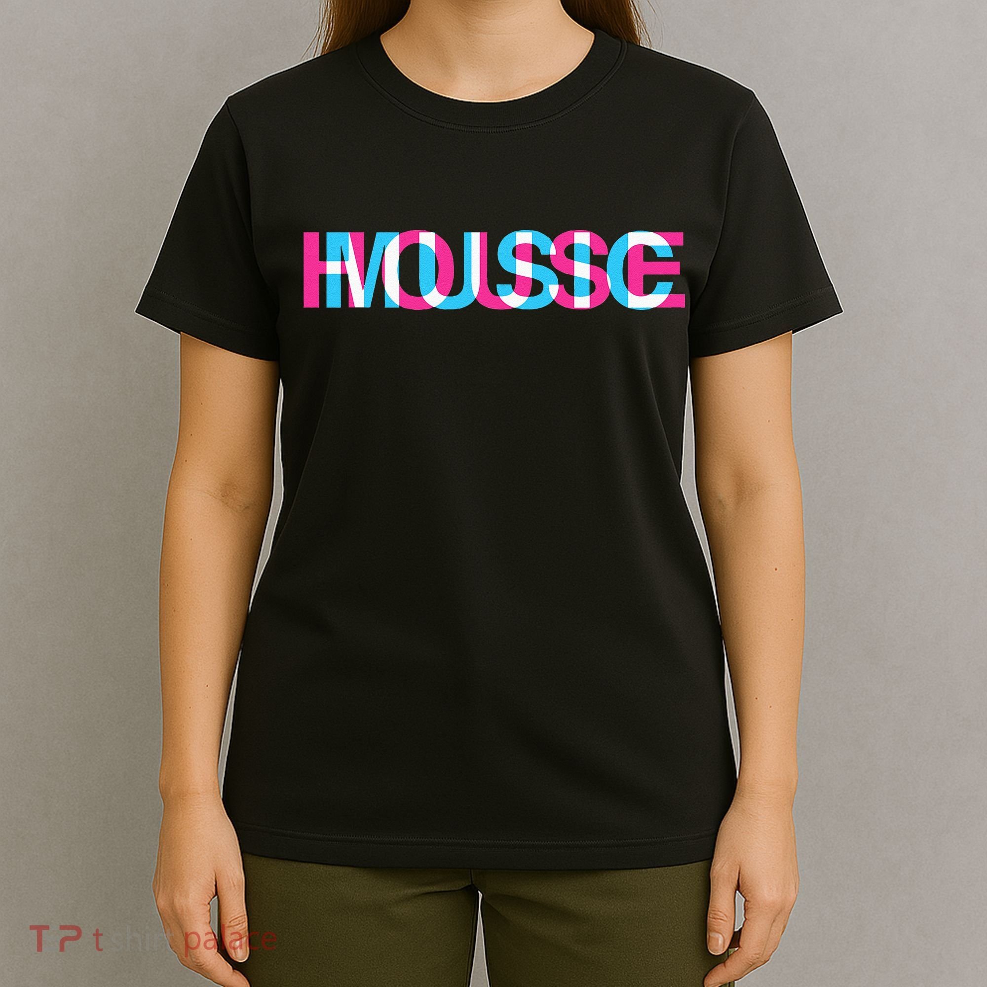 House Music Glitch Optical Illusion EDM Rave DJ T-Shirt