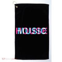 House Music Glitch Optical Illusion EDM Rave DJ Golf Towel thumb 0