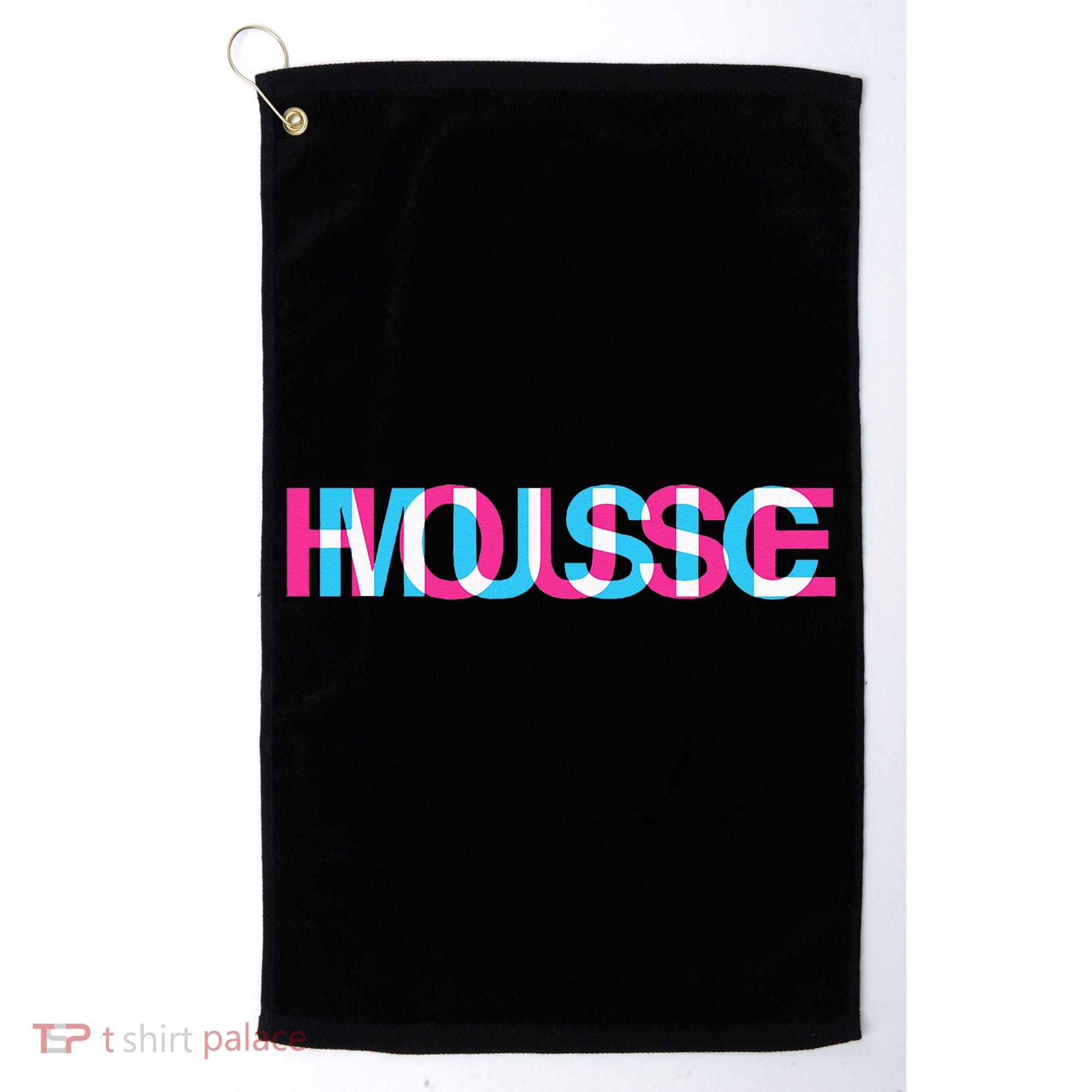 House Music Glitch Optical Illusion EDM Rave DJ Golf Towel