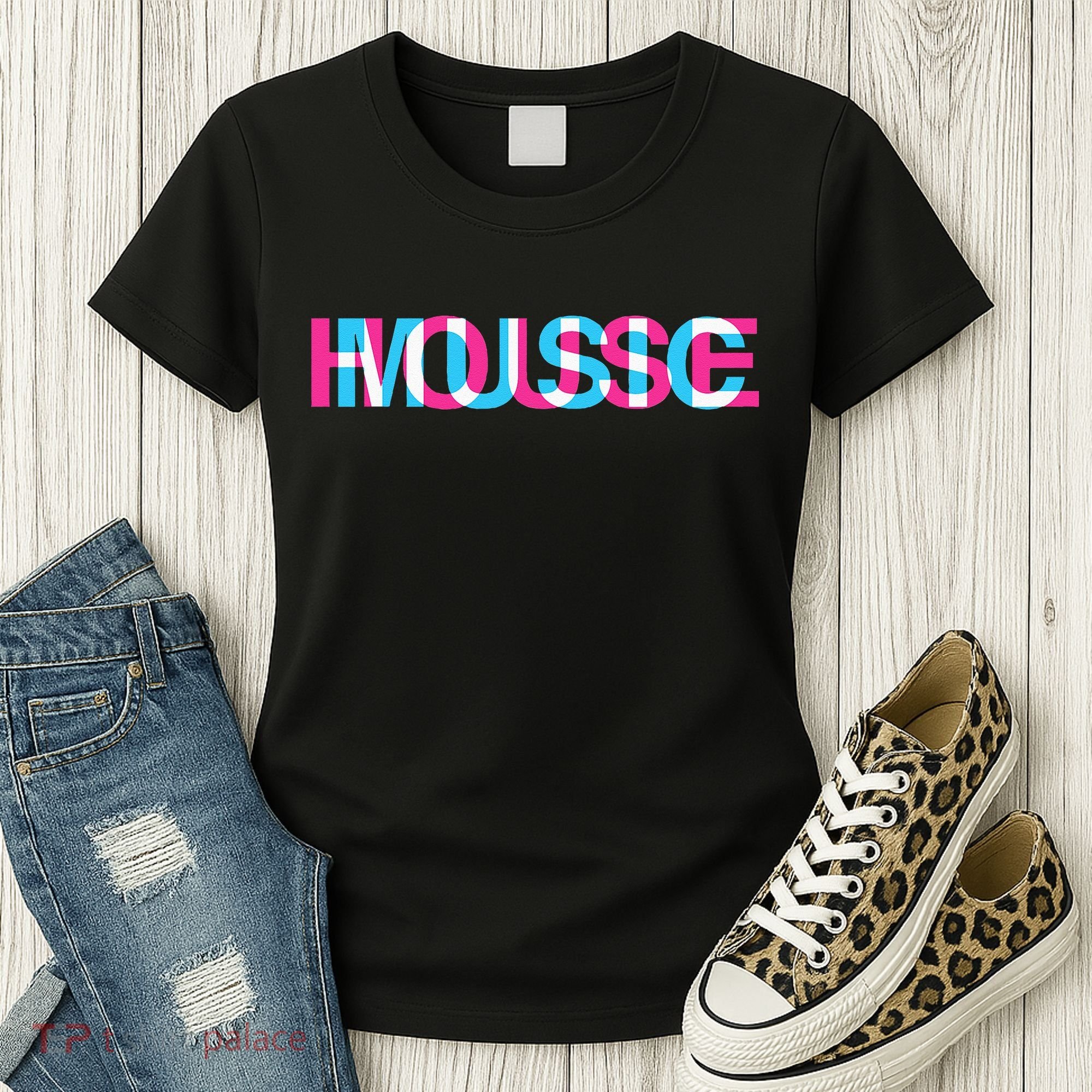 House Music Glitch Optical Illusion EDM Rave DJ Women's T-Shirt