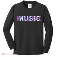 House Music Glitch Optical Illusion EDM Rave DJ Kids Long Sleeve Shirt thumb 0