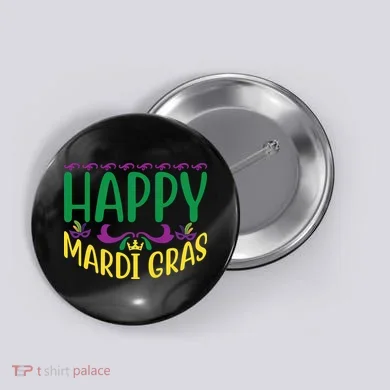 Happy Mardi Gras Button