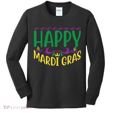 Happy Mardi Gras Kids Long Sleeve Shirt