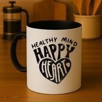 Healthy Mind Happy Heart Mental Health Coffee Mug thumb 4