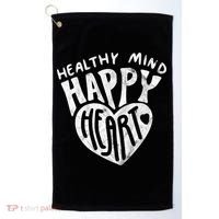 Healthy Mind Happy Heart Mental Health Golf Towel thumb 0
