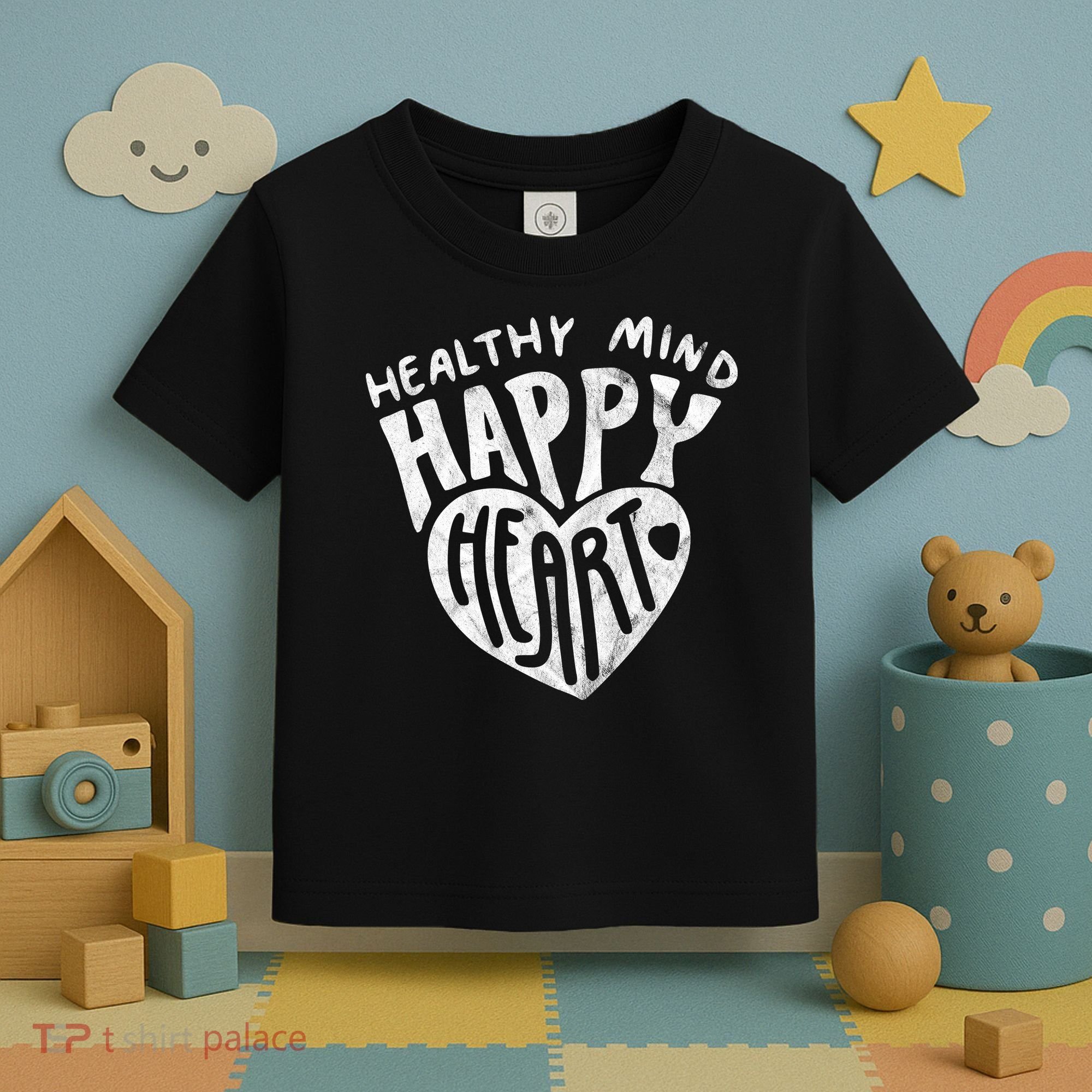 Healthy Mind Happy Heart Mental Health Toddler T-Shirt