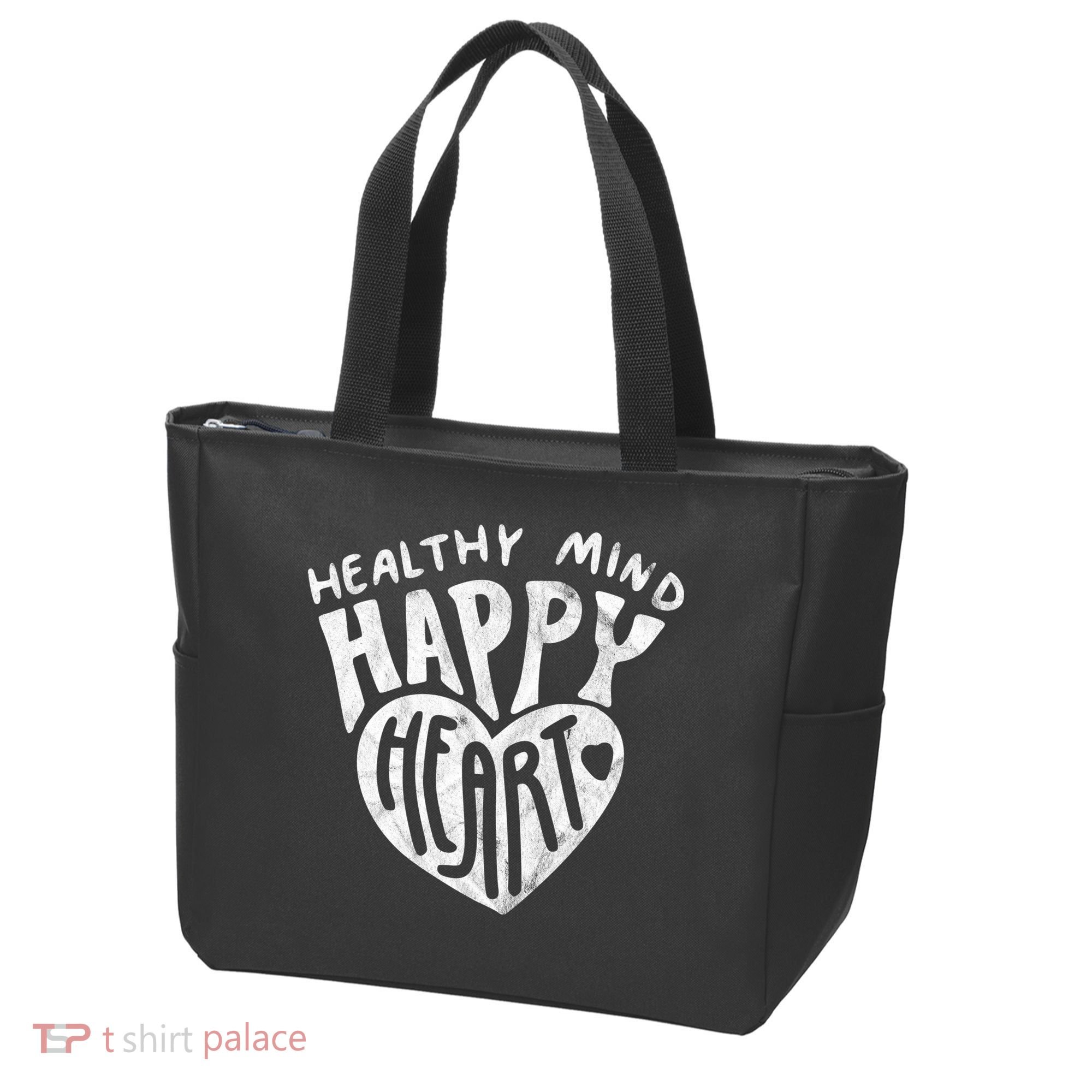 Healthy Mind Happy Heart Mental Health Tote Bag