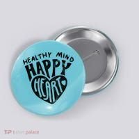 Healthy Mind Happy Heart Mental Health Button thumb 0