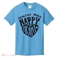 Healthy Mind Happy Heart Mental Health Kids T-Shirt thumb 0