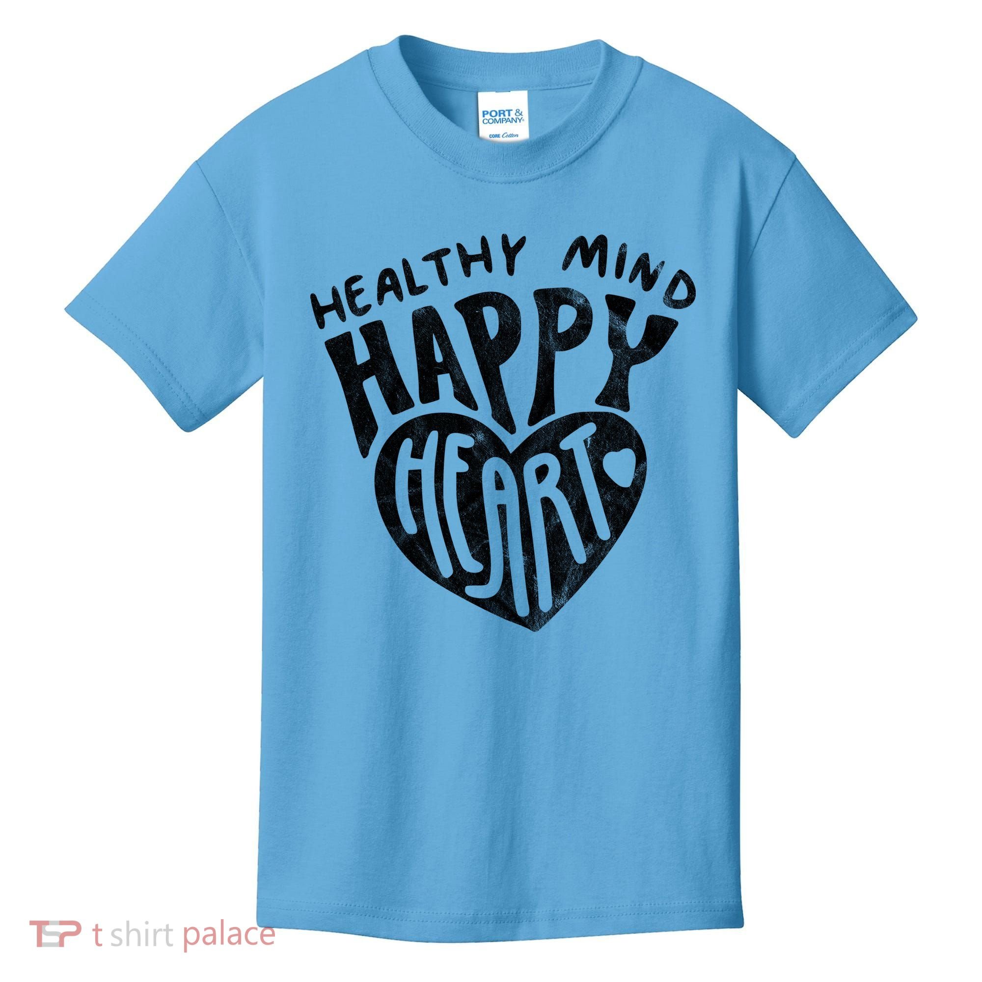 Healthy Mind Happy Heart Mental Health Kids T-Shirt
