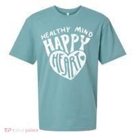 Healthy Mind Happy Heart Mental Health Sueded Cloud Jersey T-Shirt thumb 0