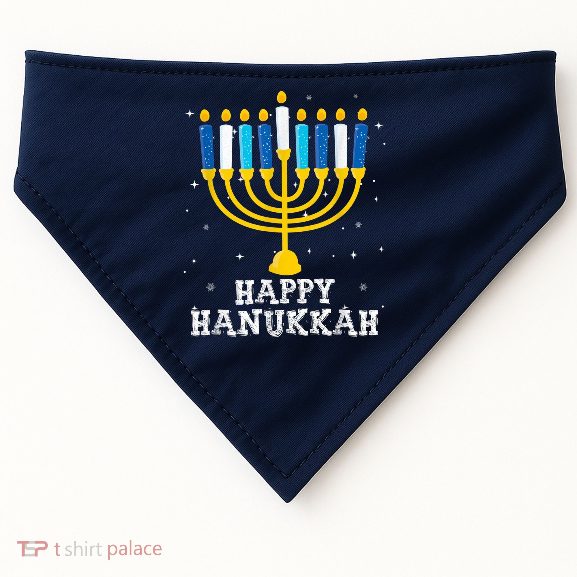 Hanukkah Menorah Happy Hanukkah USA-Made Doggie Bandana