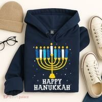 Hanukkah Menorah Happy Hanukkah Hoodie thumb 4
