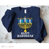 Hanukkah Menorah Happy Hanukkah Sweatshirt thumb 2