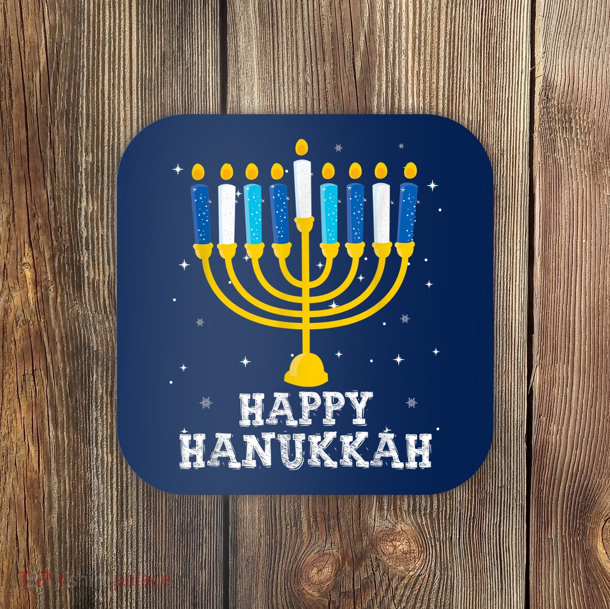 Hanukkah Menorah Happy Hanukkah Coaster