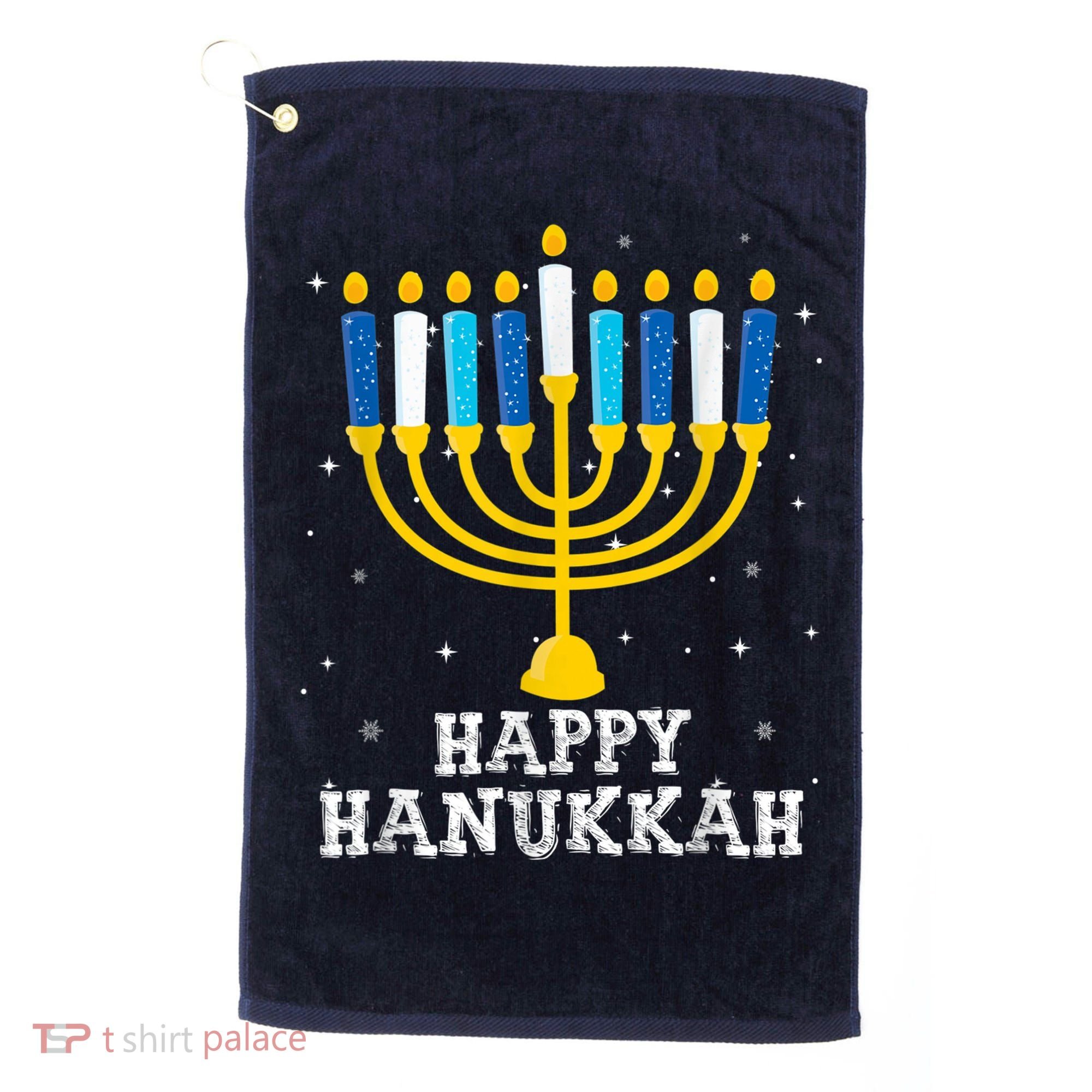 Hanukkah Menorah Happy Hanukkah Golf Towel
