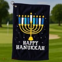 Hanukkah Menorah Happy Hanukkah Golf Towel thumb 1