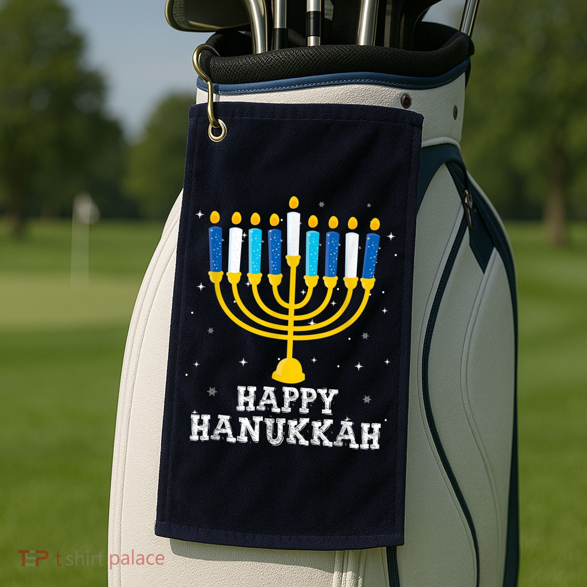 Hanukkah Menorah Happy Hanukkah Golf Towel