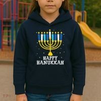 Hanukkah Menorah Happy Hanukkah Kids Hoodie thumb 3